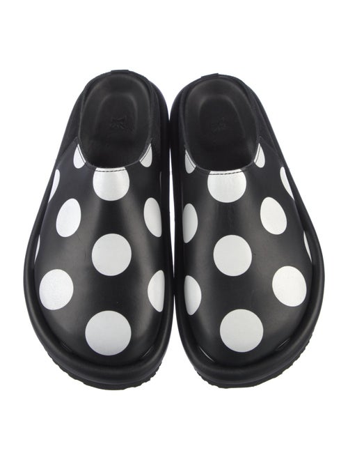 Y's by Yohji Yamamoto Leather Polka Dot Print Mules