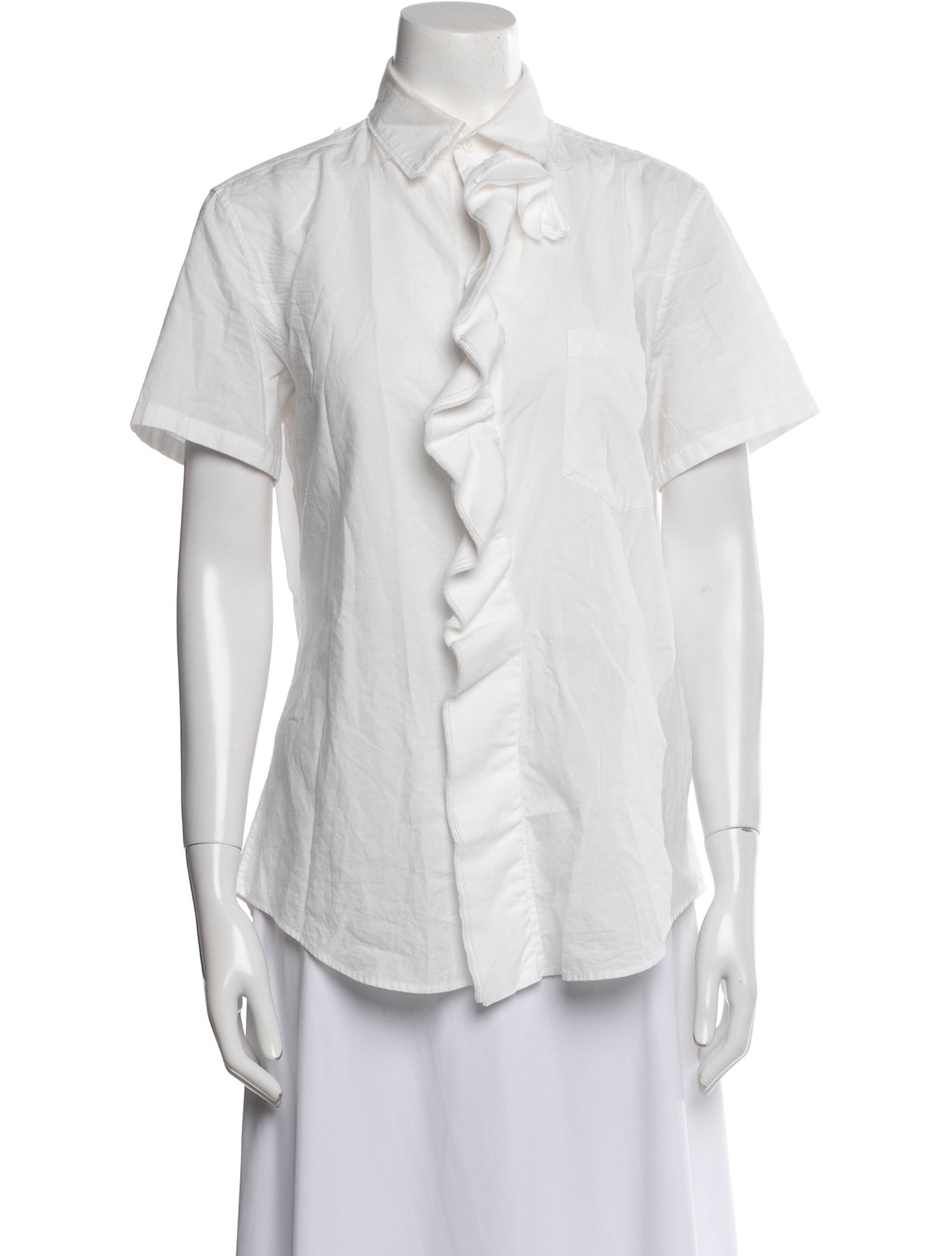 Y's by Yohji Yamamoto Short Sleeve Button-Up Top