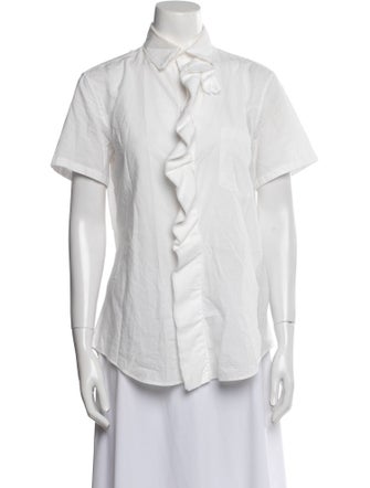 Y's by Yohji Yamamoto Short Sleeve Button-Up Top
