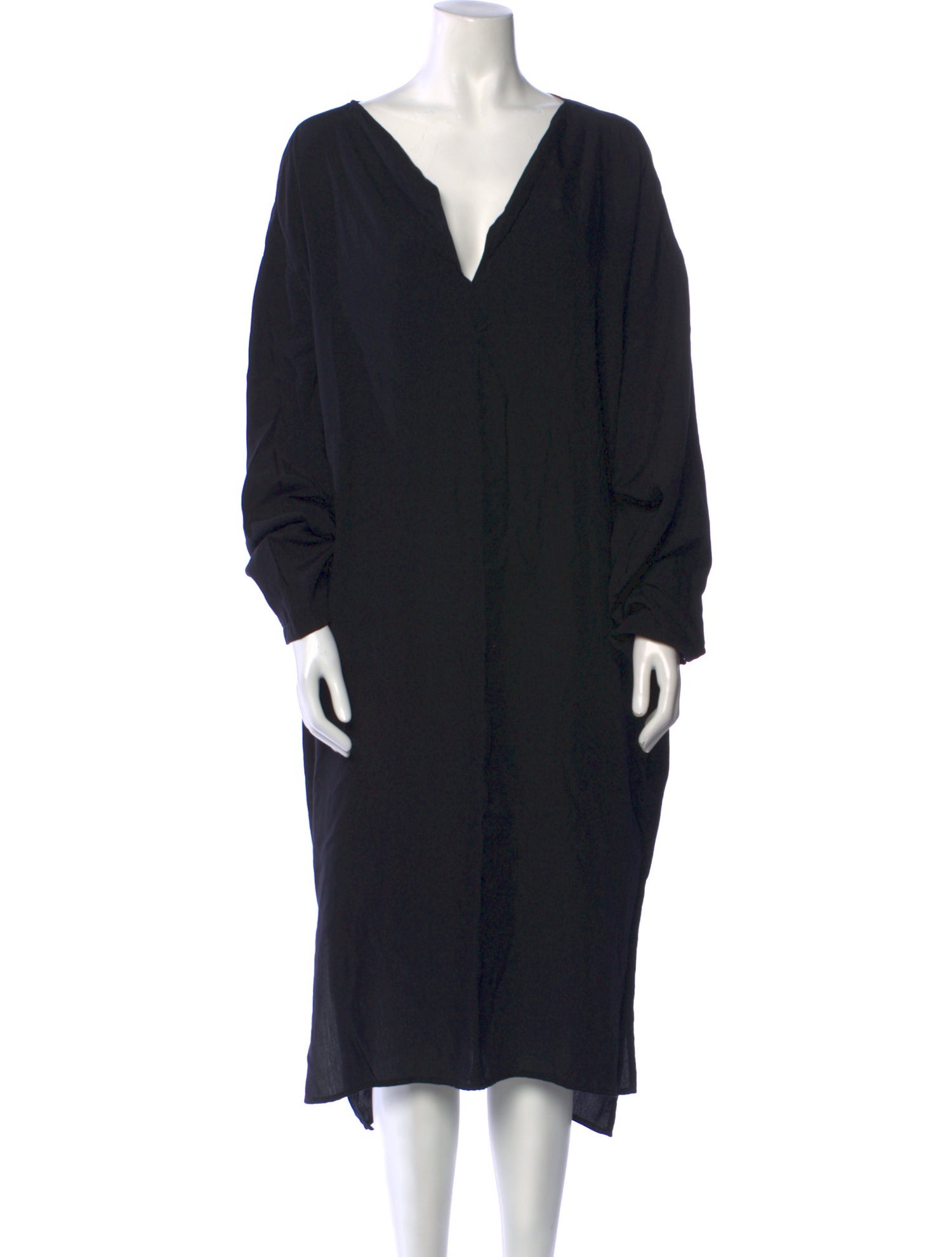 Y's by Yohji Yamamoto V-Neck Midi Length Dress