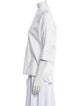 Y's by Yohji Yamamoto Mock Neck Three-Quarter Sleeve Button-Up Top