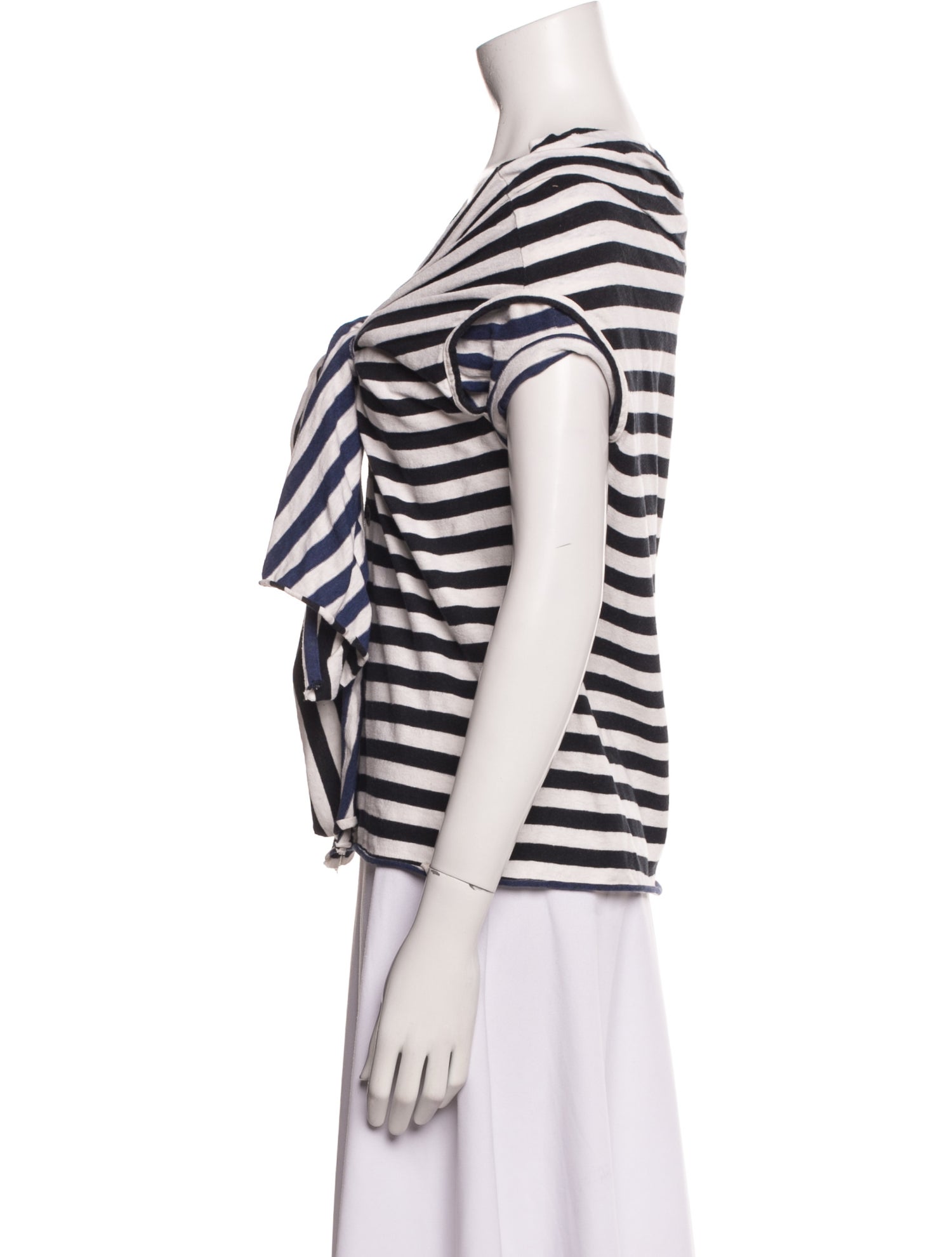 Y's by Yohji Yamamoto Striped V-Neck Top