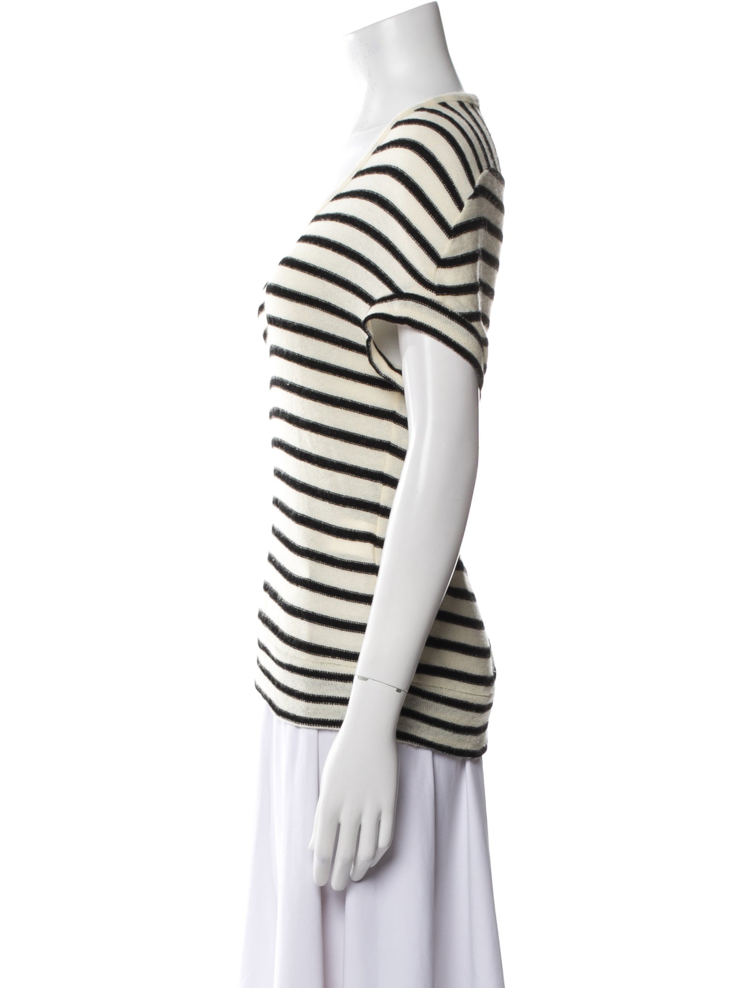 Y's by Yohji Yamamoto Striped Scoop Neck T-Shirt