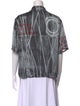 Y's by Yohji Yamamoto Printed Short Sleeve Button-Up Top