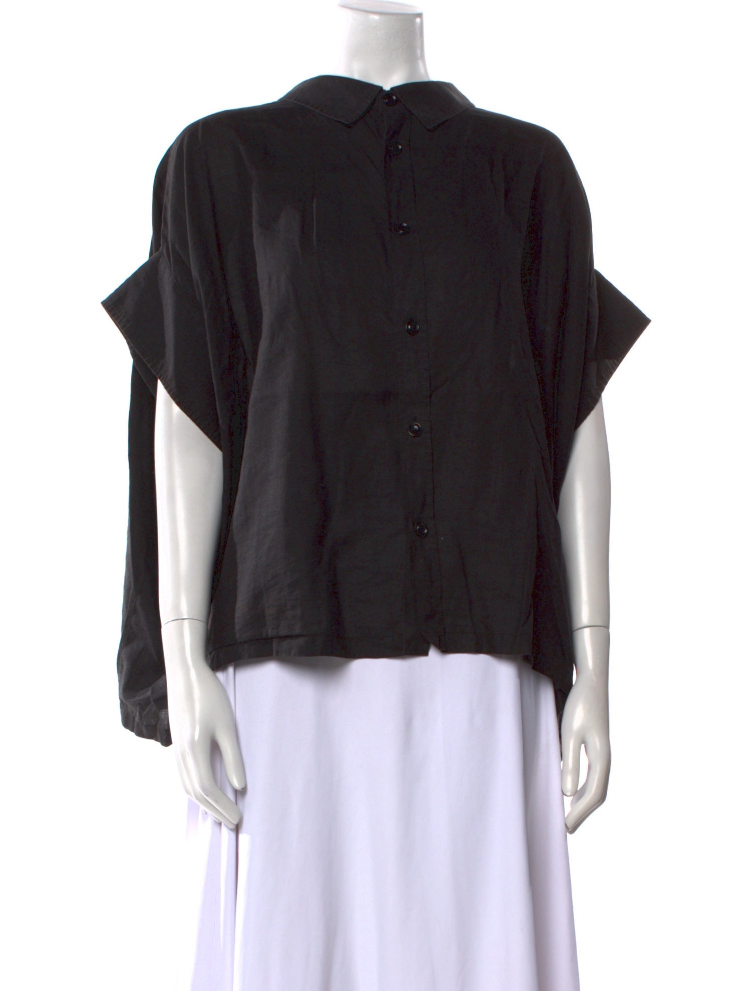 Y's by Yohji Yamamoto Short Sleeve Button-Up Top