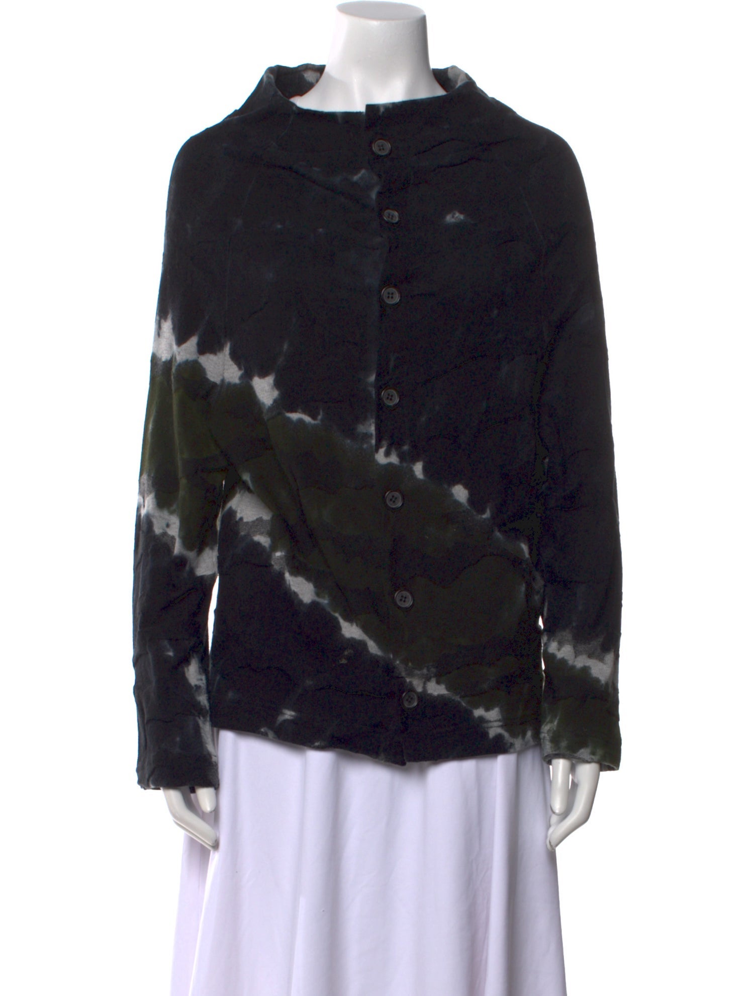 Y's by Yohji Yamamoto Printed Mock Neck Sweater