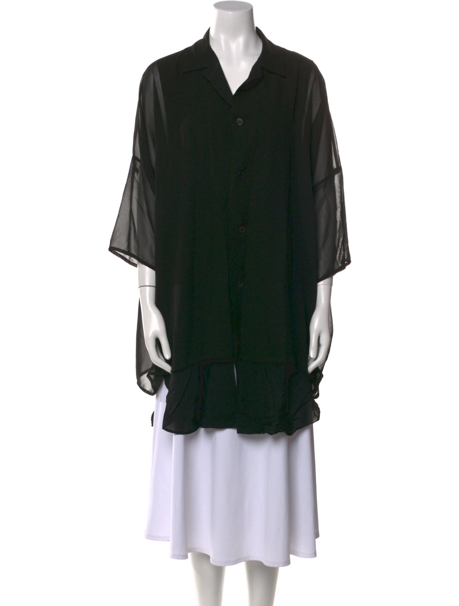 Y's by Yohji Yamamoto V-Neck Three-Quarter Sleeve Tunic