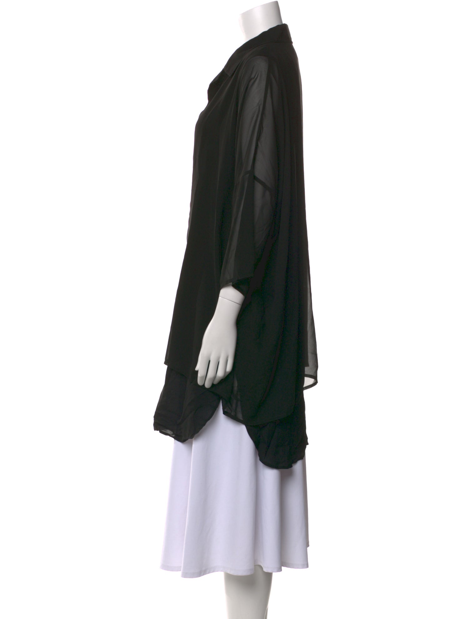 Y's by Yohji Yamamoto V-Neck Three-Quarter Sleeve Tunic