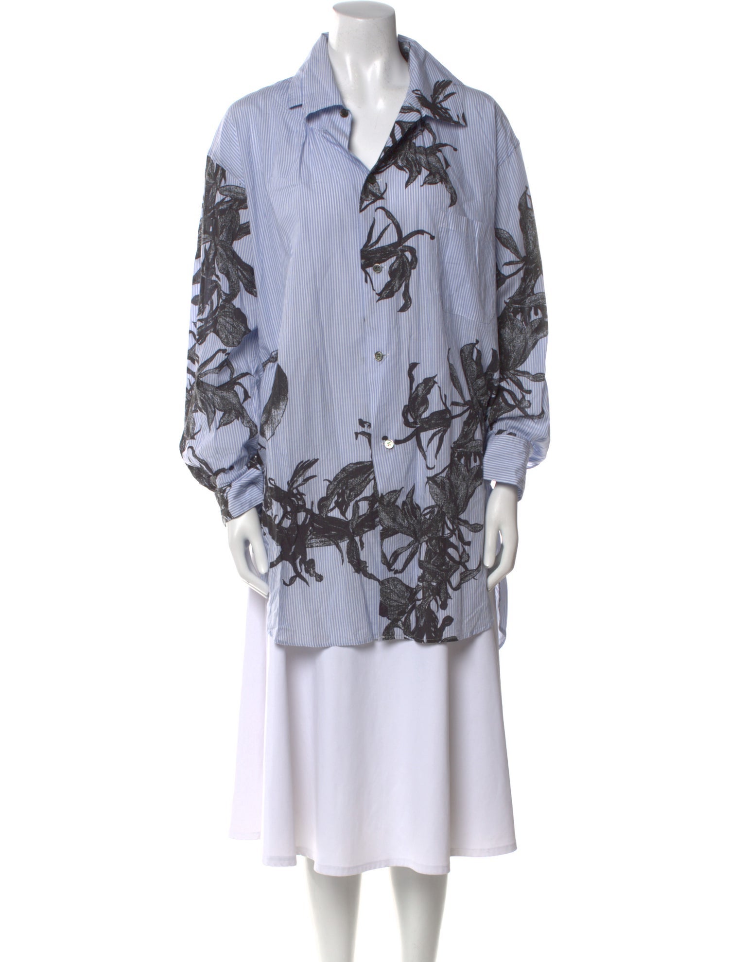 Y's by Yohji Yamamoto Printed Long Sleeve Tunic