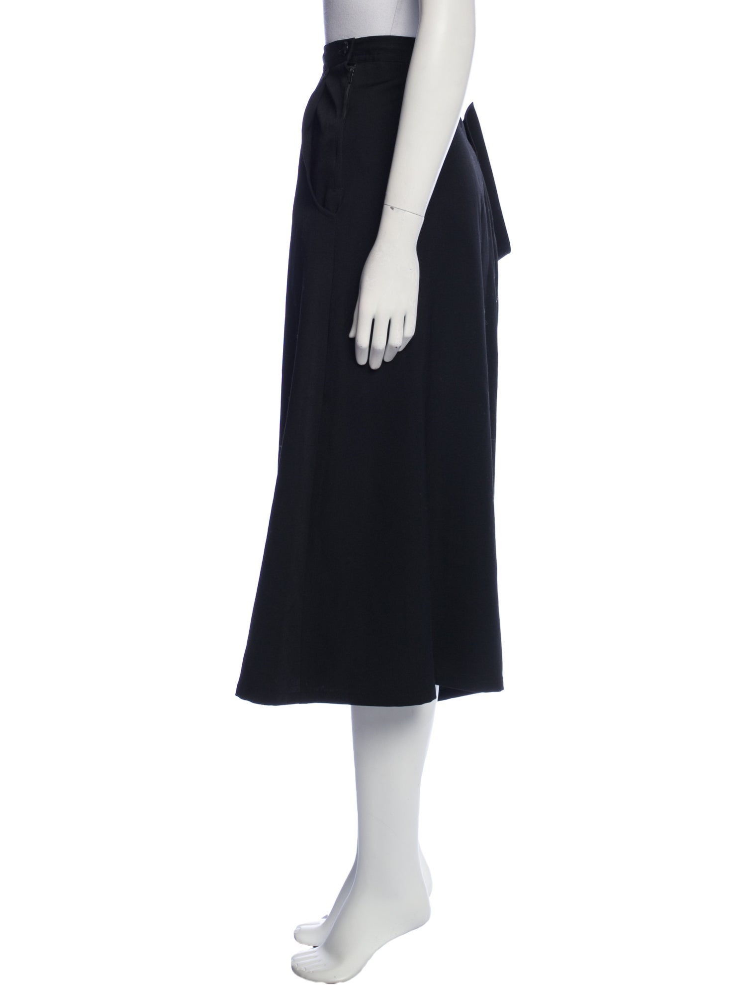 Y's by Yohji Yamamoto Wool Midi Length Skirt