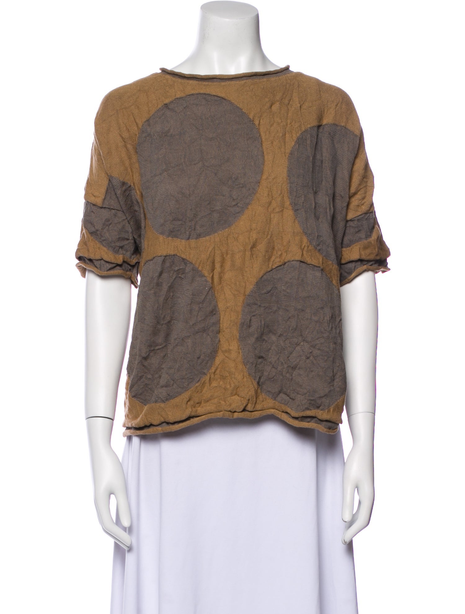 Y's by Yohji Yamamoto Paisley Print Bateau Neckline Blouse