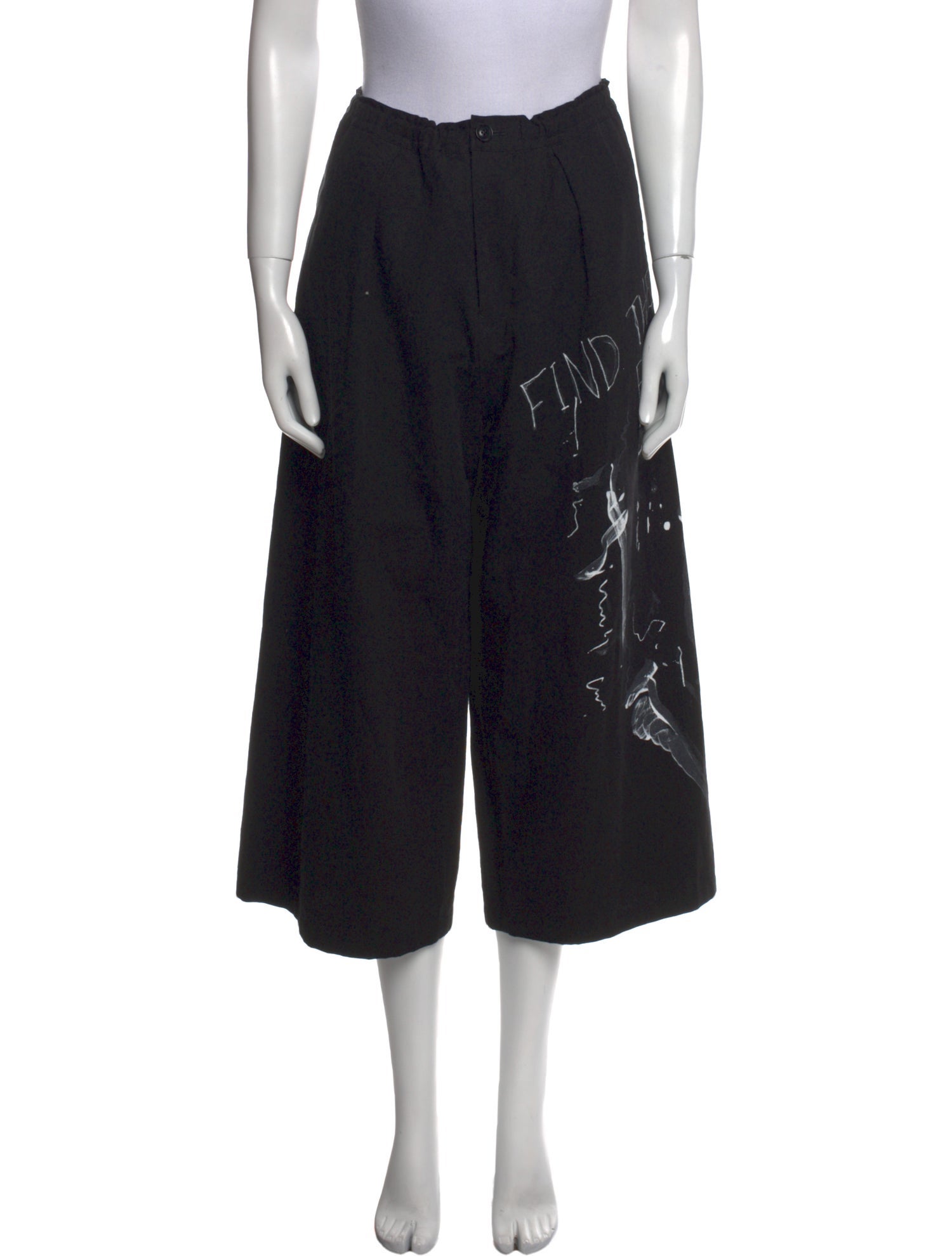 Y's by Yohji Yamamoto Graphic Print Wide Leg Pants
