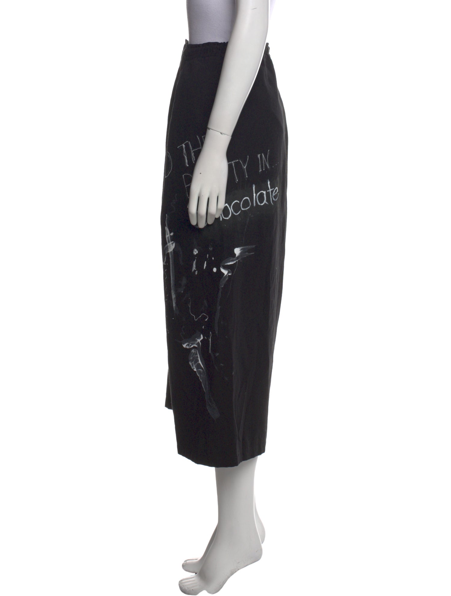 Y's by Yohji Yamamoto Graphic Print Wide Leg Pants