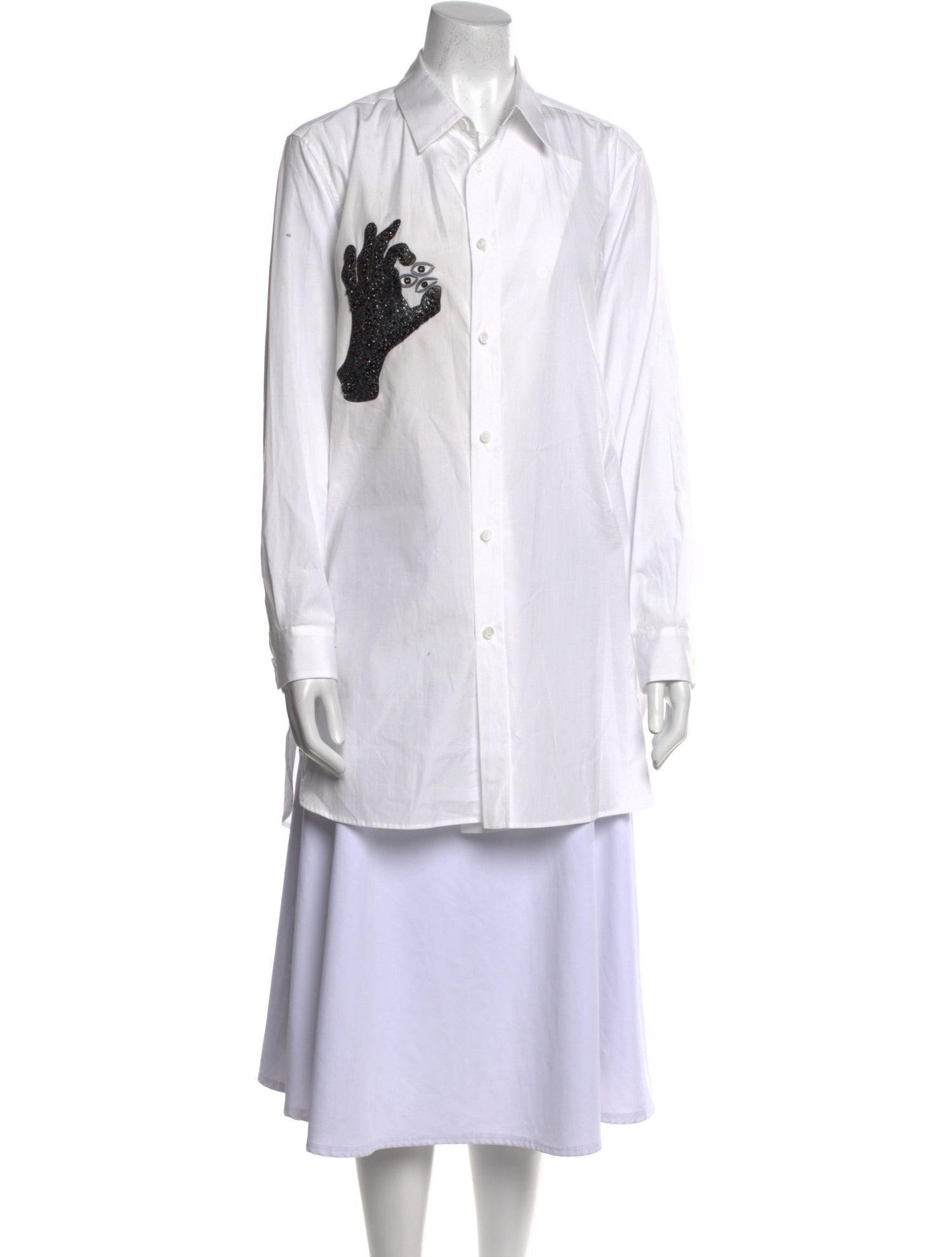 Y's by Yohji Yamamoto Embroidered Graphic Print Top