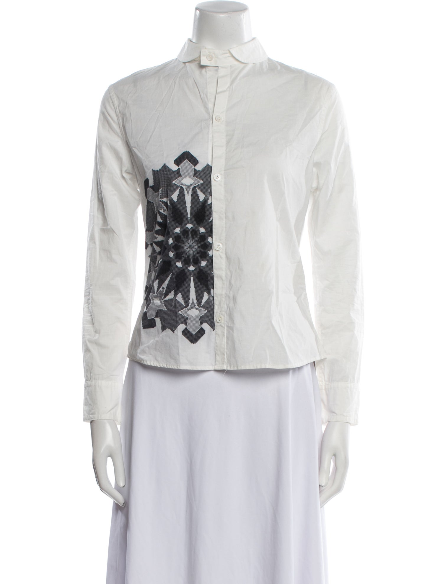 Y's by Yohji Yamamoto 2015 Mock Neck Button-Up Top