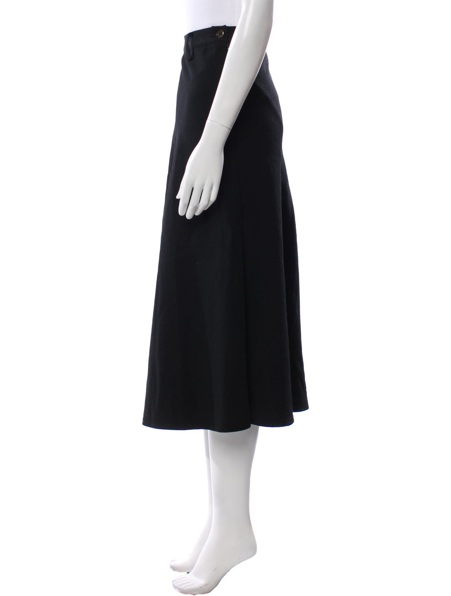 Y's by Yohji Yamamoto Wool Midi Length Skirt