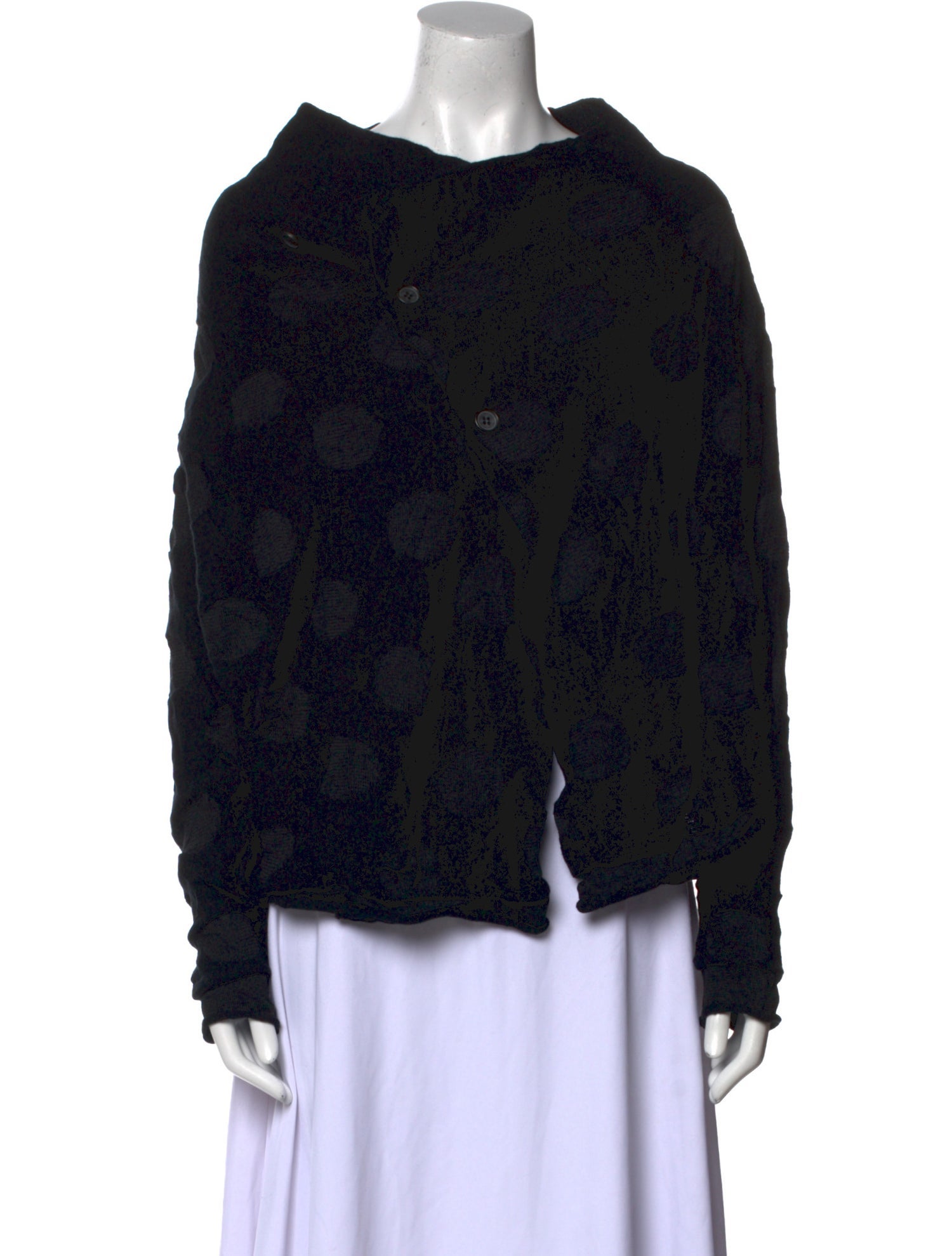 Y's by Yohji Yamamoto Printed Bateau Neckline Sweater