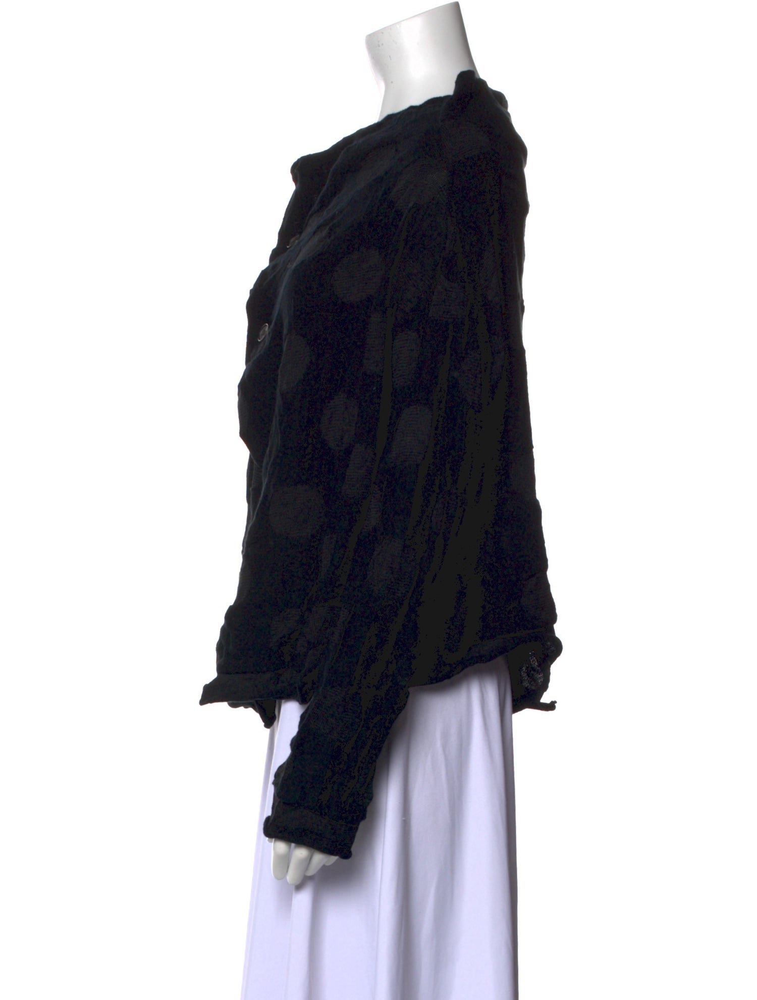 Y's by Yohji Yamamoto Printed Bateau Neckline Sweater