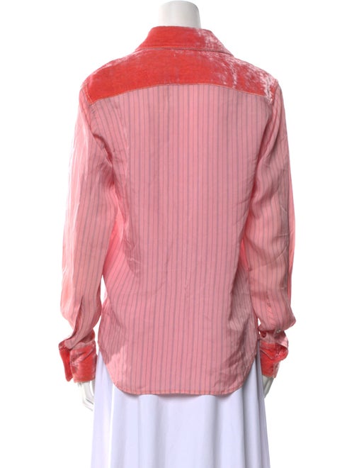 Y's by Yohji Yamamoto Striped Long Sleeve Button-Up Top