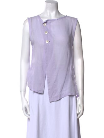 Y's by Yohji Yamamoto Bateau Neckline Sleeveless Blouse