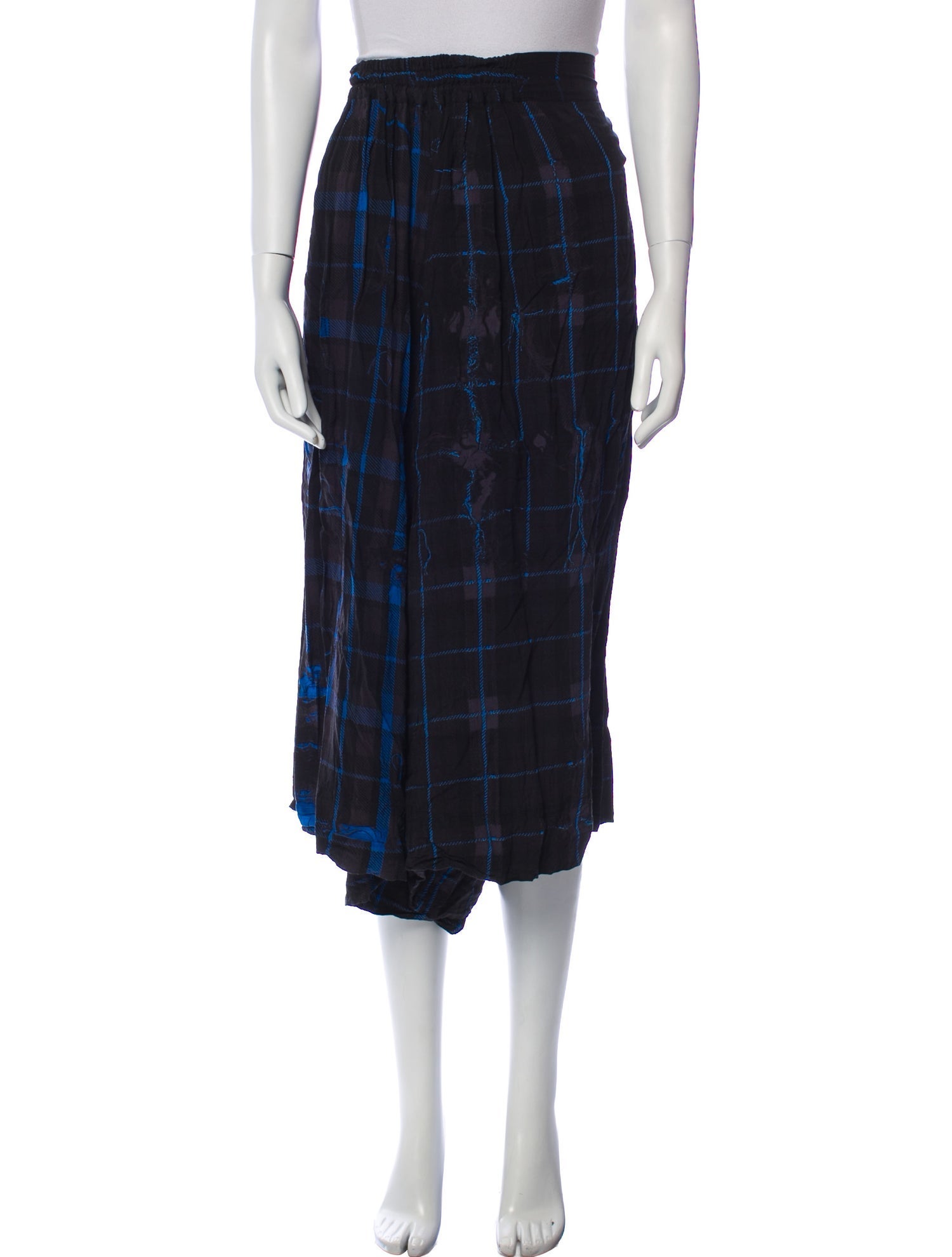 Y's by Yohji Yamamoto Plaid Print Pleated Accents Lounge Set