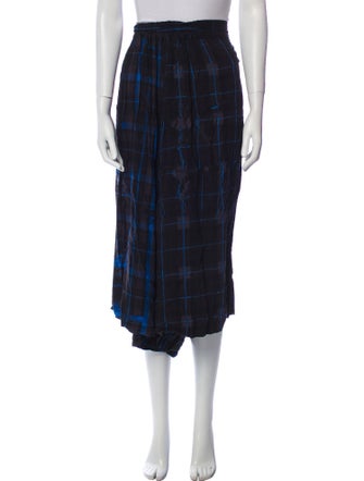 Y's by Yohji Yamamoto Plaid Print Pleated Accents Lounge Set