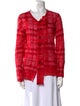 Yohji Yamamoto Plaid Print V-Neck Sweater