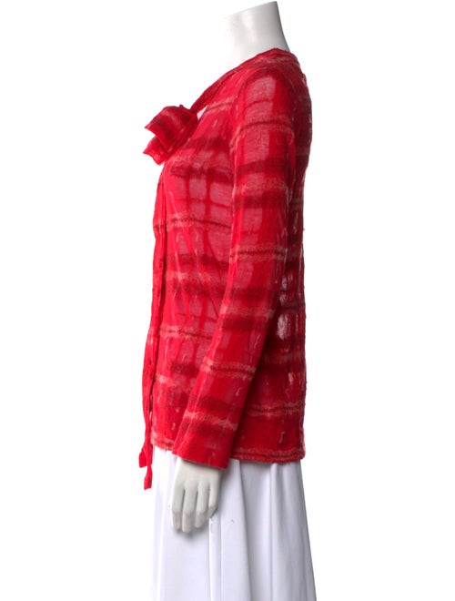 Yohji Yamamoto Plaid Print V-Neck Sweater