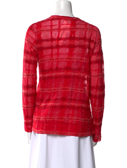 Yohji Yamamoto Plaid Print V-Neck Sweater