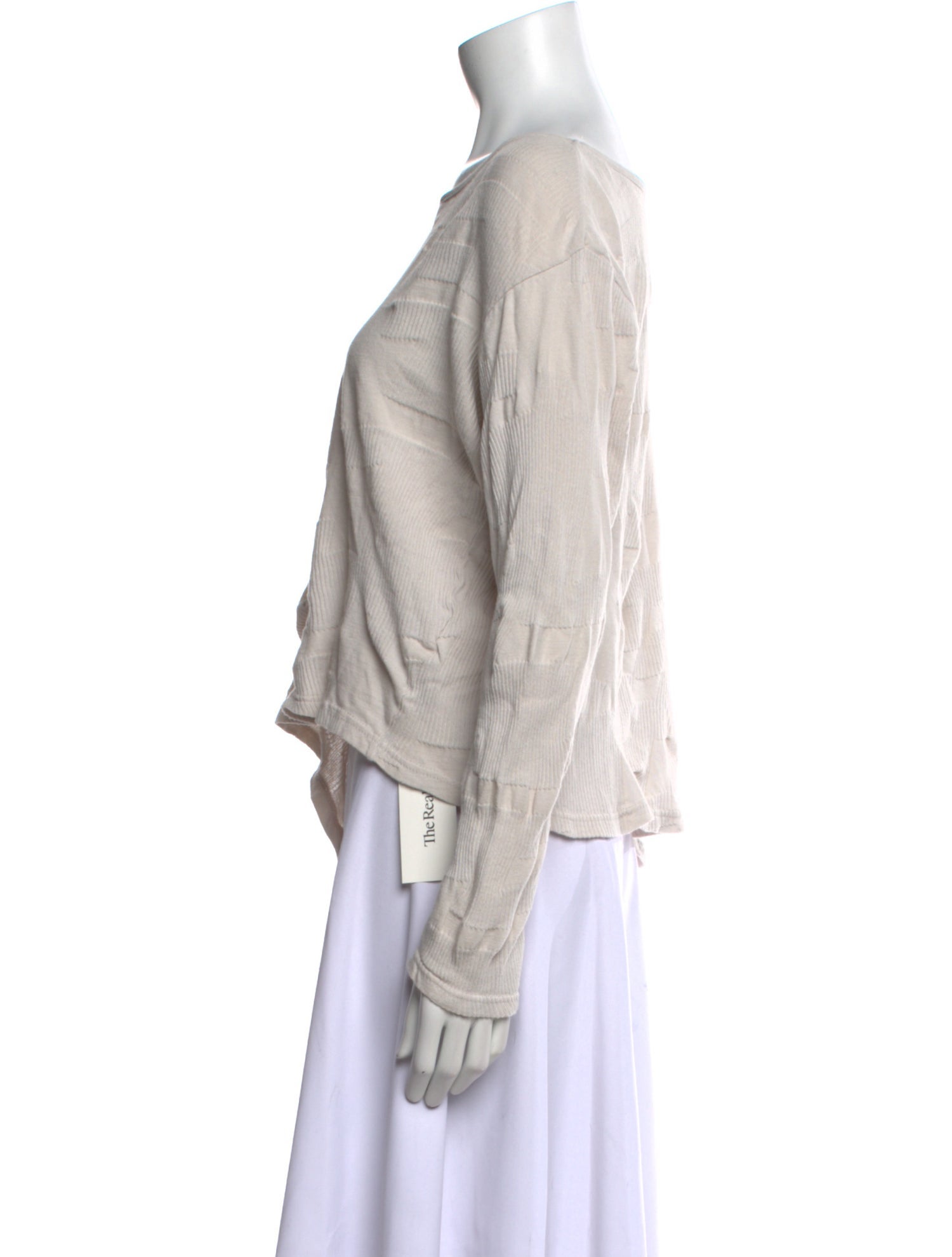 Y's by Yohji Yamamoto Bateau Neckline Long Sleeve Blouse