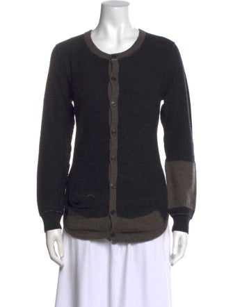 Y's by Yohji Yamamoto Wool Colorblock Pattern Sweater