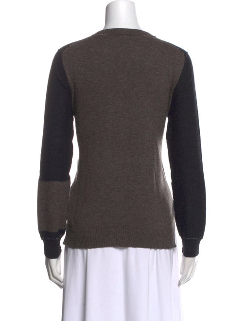 Y's by Yohji Yamamoto Wool Colorblock Pattern Sweater