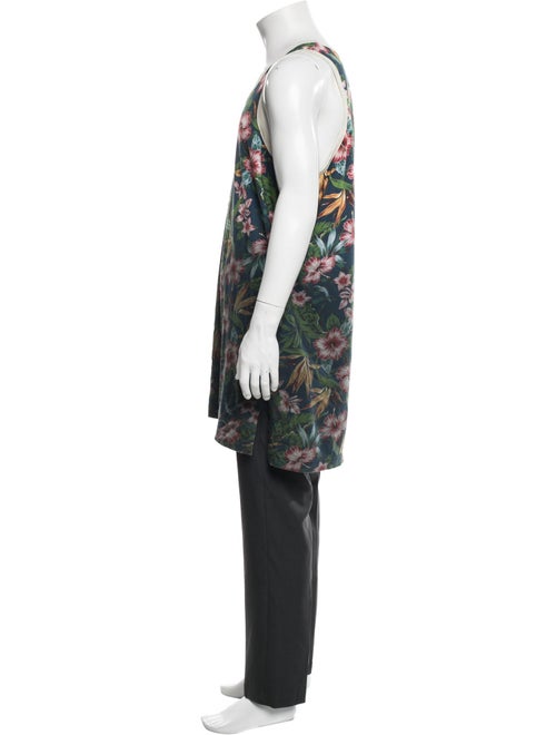 Y's by Yohji Yamamoto Floral Print Scoop Neck Tank