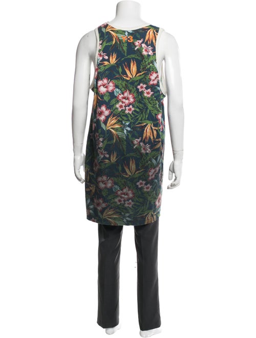 Y's by Yohji Yamamoto Floral Print Scoop Neck Tank
