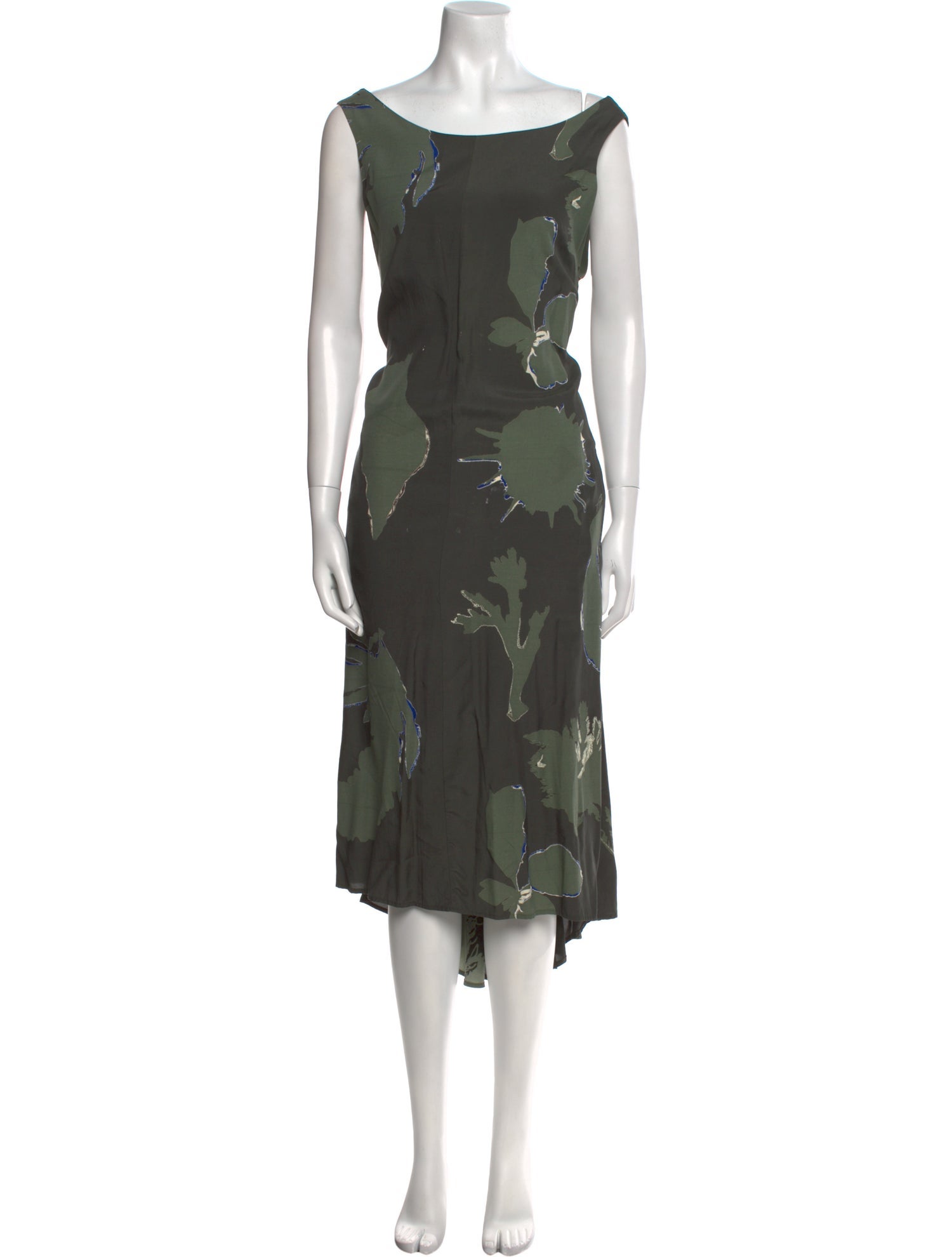 Y's by Yohji Yamamoto Floral Print Midi Length Dress