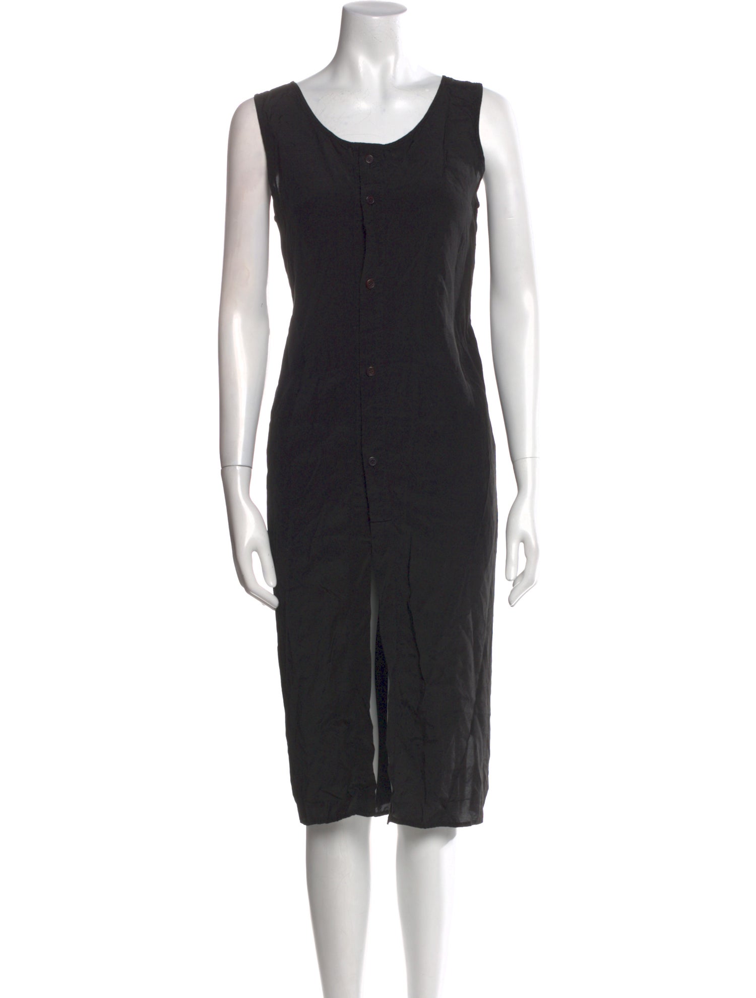 Y's by Yohji Yamamoto Scoop Neck Midi Length Dress