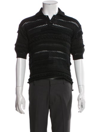 Y's by Yohji Yamamoto Collar Three-Quarter Sleeve Polo Shirt