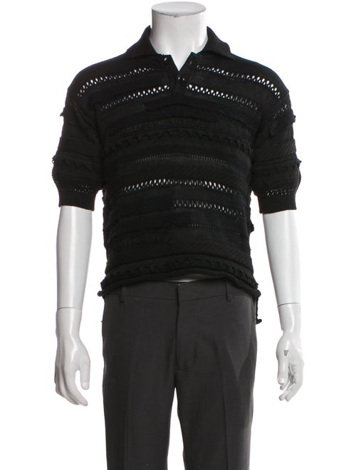 Y's by Yohji Yamamoto Collar Three-Quarter Sleeve Polo Shirt