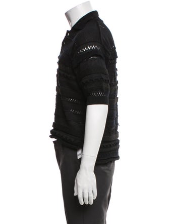 Y's by Yohji Yamamoto Collar Three-Quarter Sleeve Polo Shirt