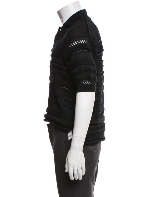 Y's by Yohji Yamamoto Collar Three-Quarter Sleeve Polo Shirt