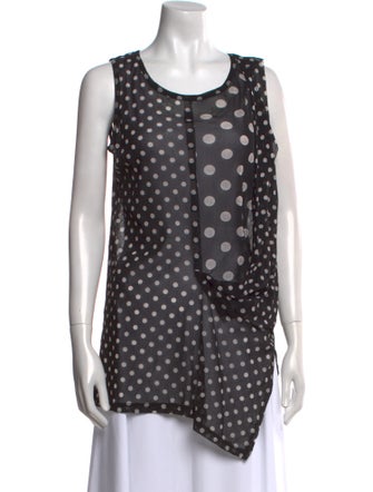 Y's by Yohji Yamamoto Polka Dot Print Scoop Neck Tunic