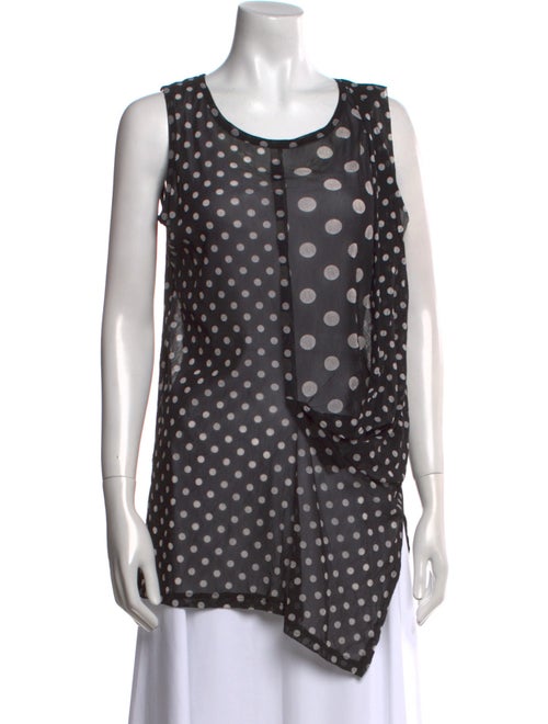 Y's by Yohji Yamamoto Polka Dot Print Scoop Neck Tunic