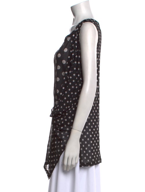 Y's by Yohji Yamamoto Polka Dot Print Scoop Neck Tunic