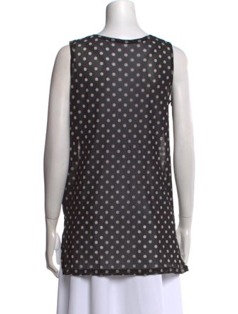 Y's by Yohji Yamamoto Polka Dot Print Scoop Neck Tunic