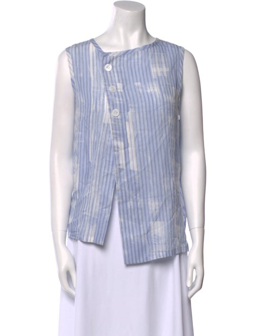 Y's by Yohji Yamamoto Striped Scoop Neck Top