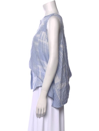 Y's by Yohji Yamamoto Striped Scoop Neck Top