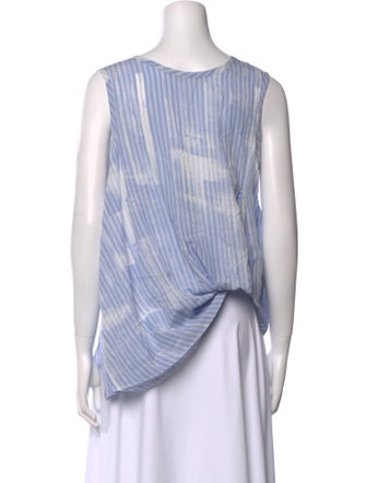 Y's by Yohji Yamamoto Striped Scoop Neck Top