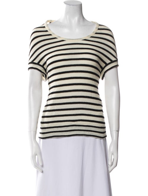 Y's by Yohji Yamamoto Striped Scoop Neck T-Shirt