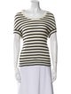 Y's by Yohji Yamamoto Striped Scoop Neck T-Shirt