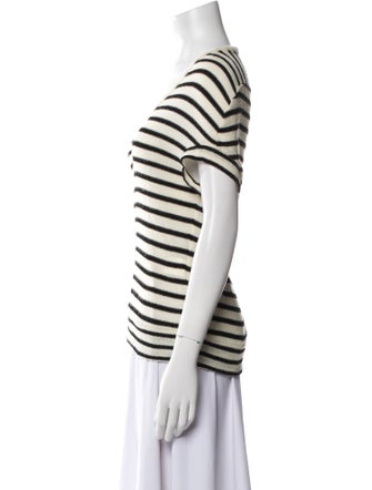 Y's by Yohji Yamamoto Striped Scoop Neck T-Shirt